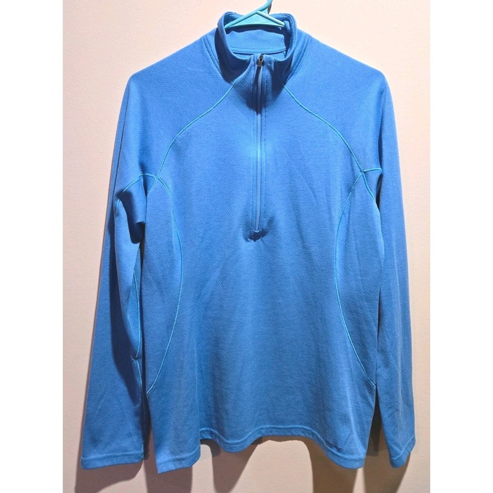 Patagonia Capilene 3 Midweight Blue 1/4 Zip Mock Neck Pullover Womens M Polartec
